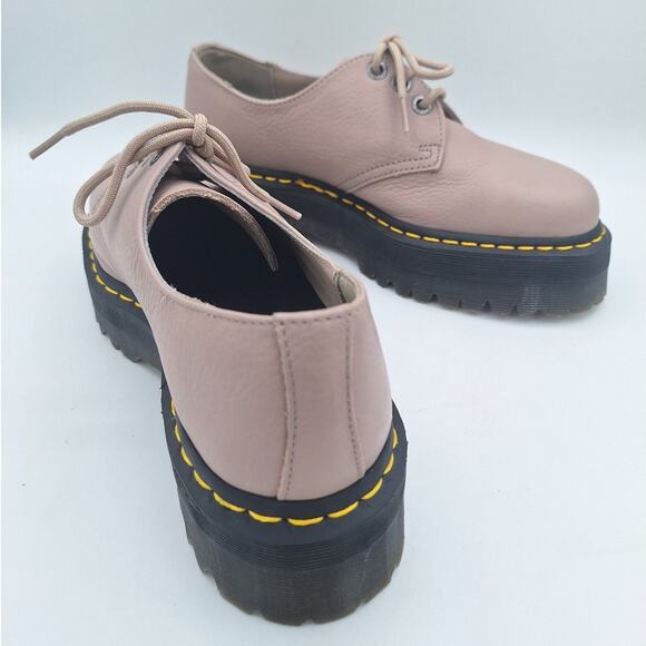 Dr Martens 31167 Quad II Taupe Leather Oxford Platform Shoes US Men 9 Women 10 - Picture 11 of 16